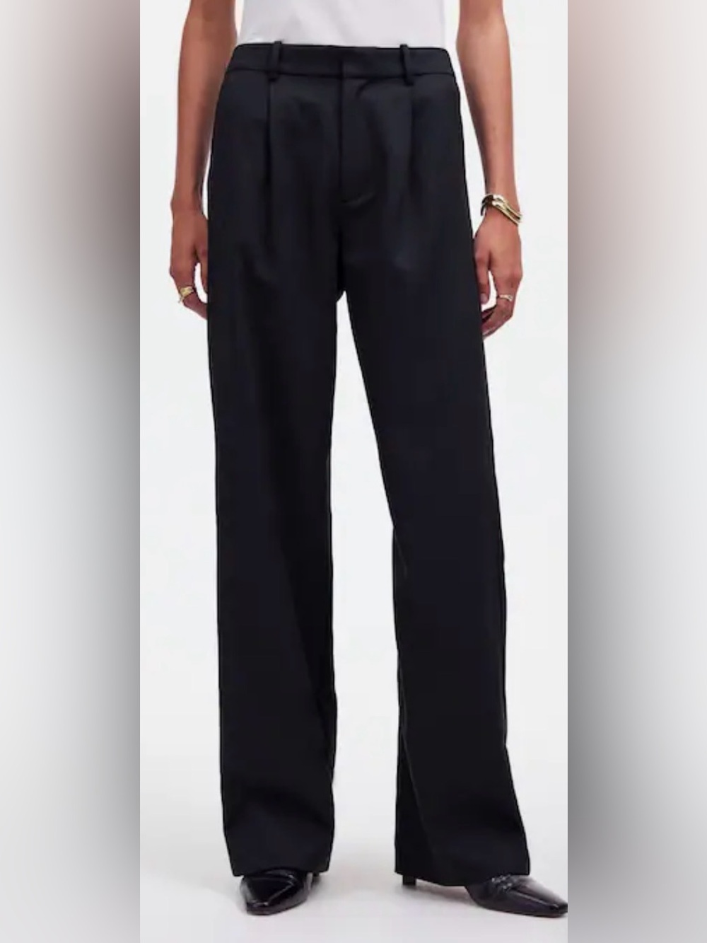 Madewell The Slouchy Straight Pant | color: True Black | size: 12